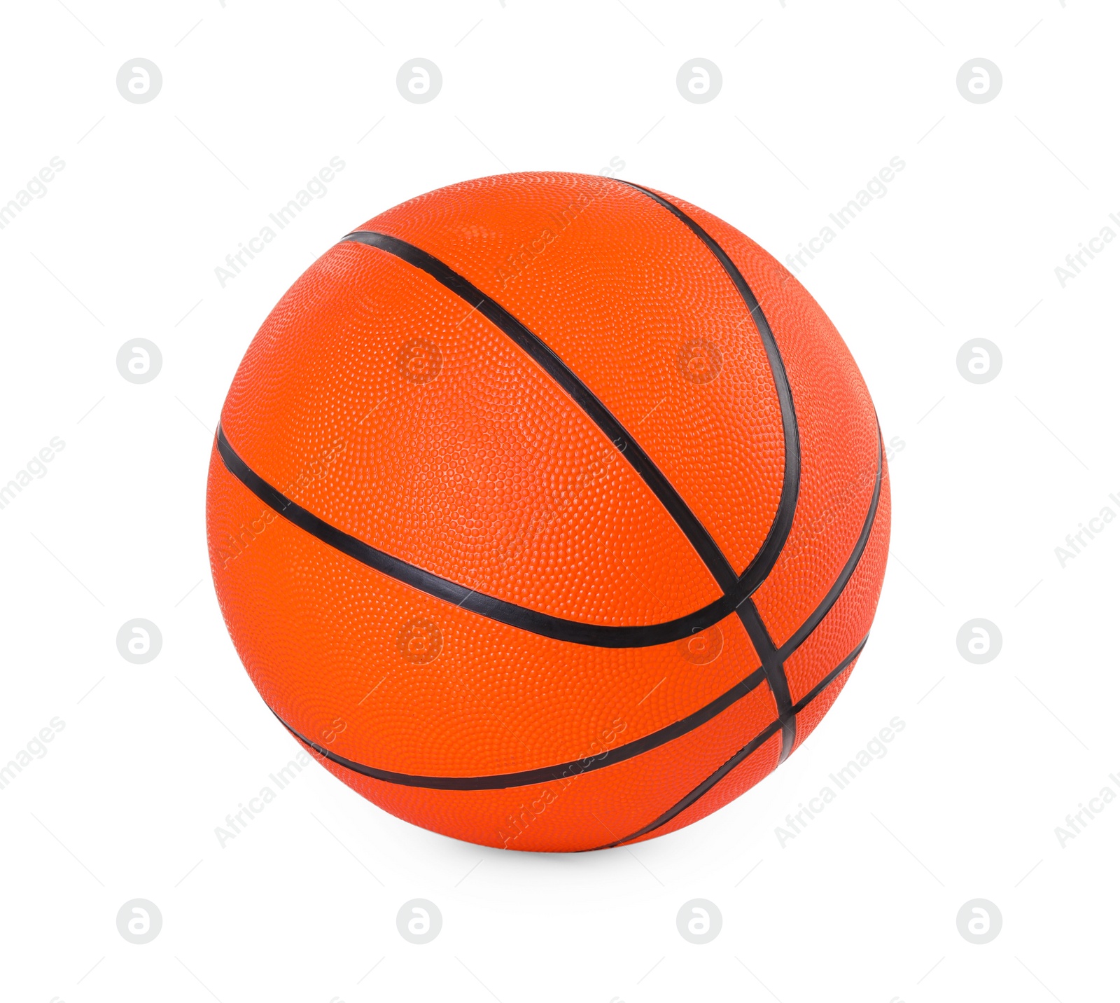 Photo of One orange basketball ball isolated on white
