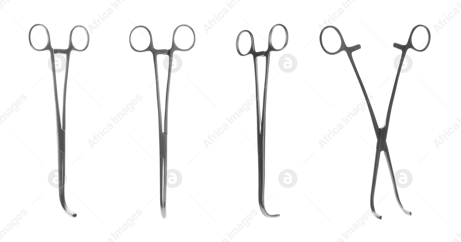 Image of Set with surgical instruments on white background. Banner design 