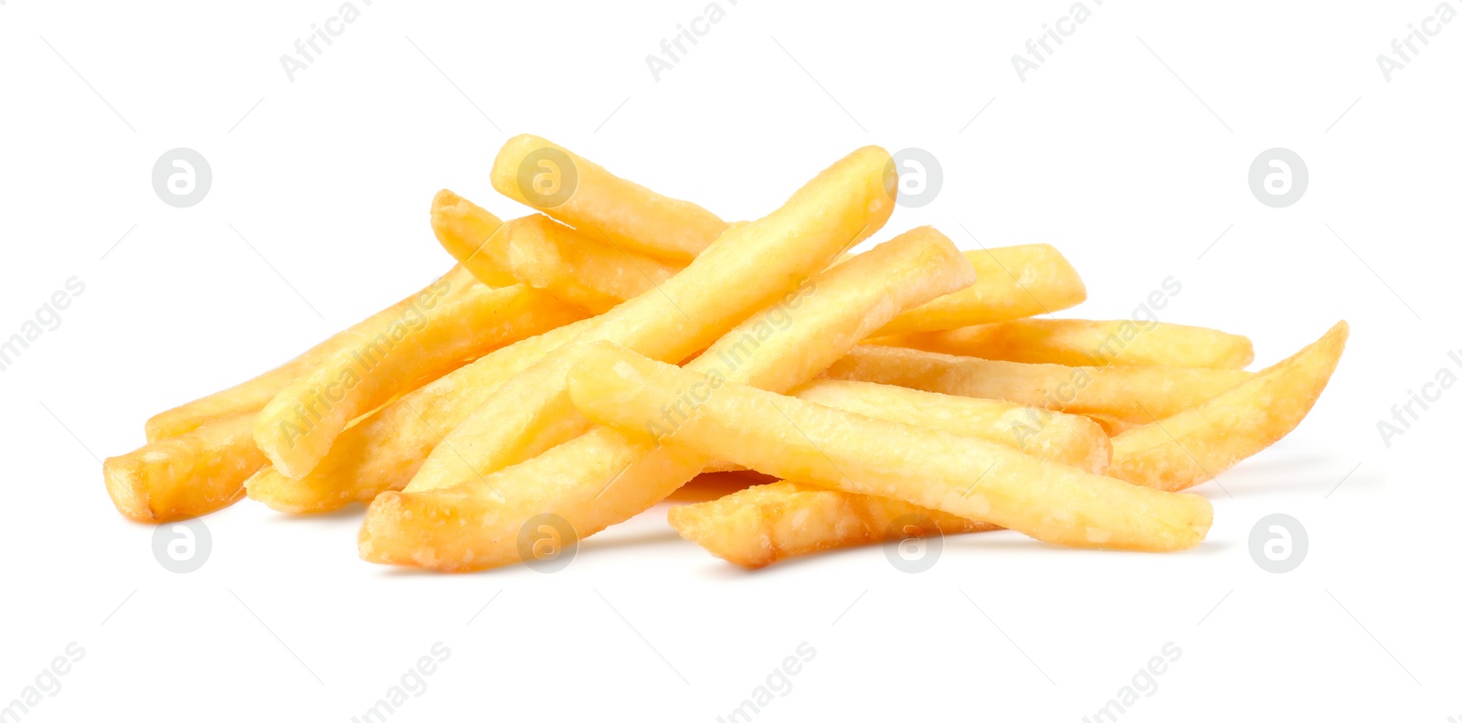 Photo of Delicious fresh french fries on white background