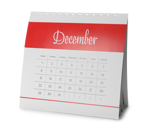 Paper calendar isolated on white. Planning concept