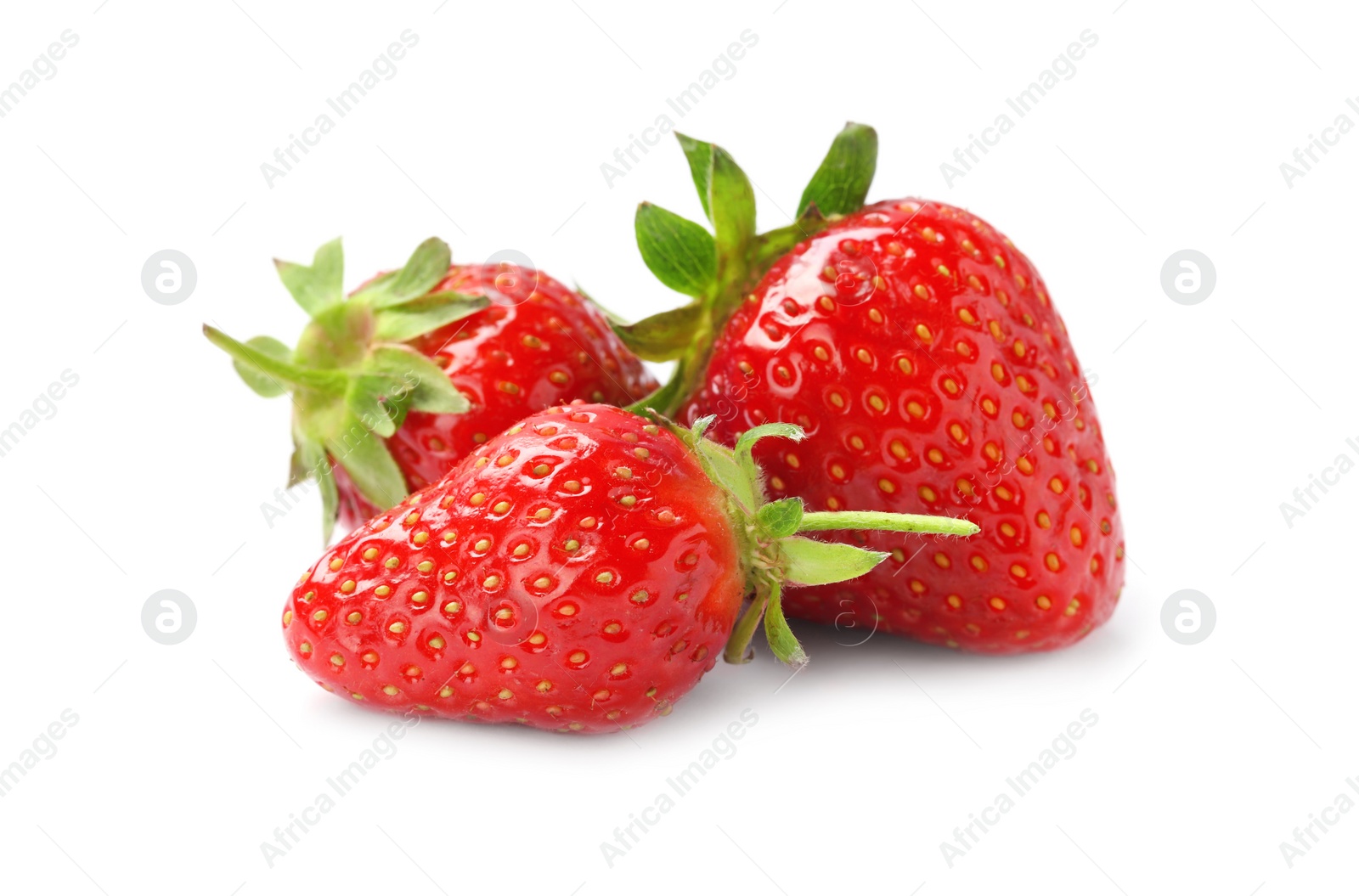 Photo of Delicious fresh ripe strawberries isolated on white