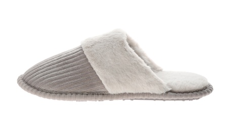 Photo of Soft closed toe slipper on white background
