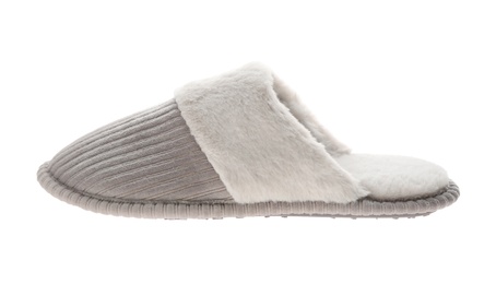 Soft closed toe slipper on white background