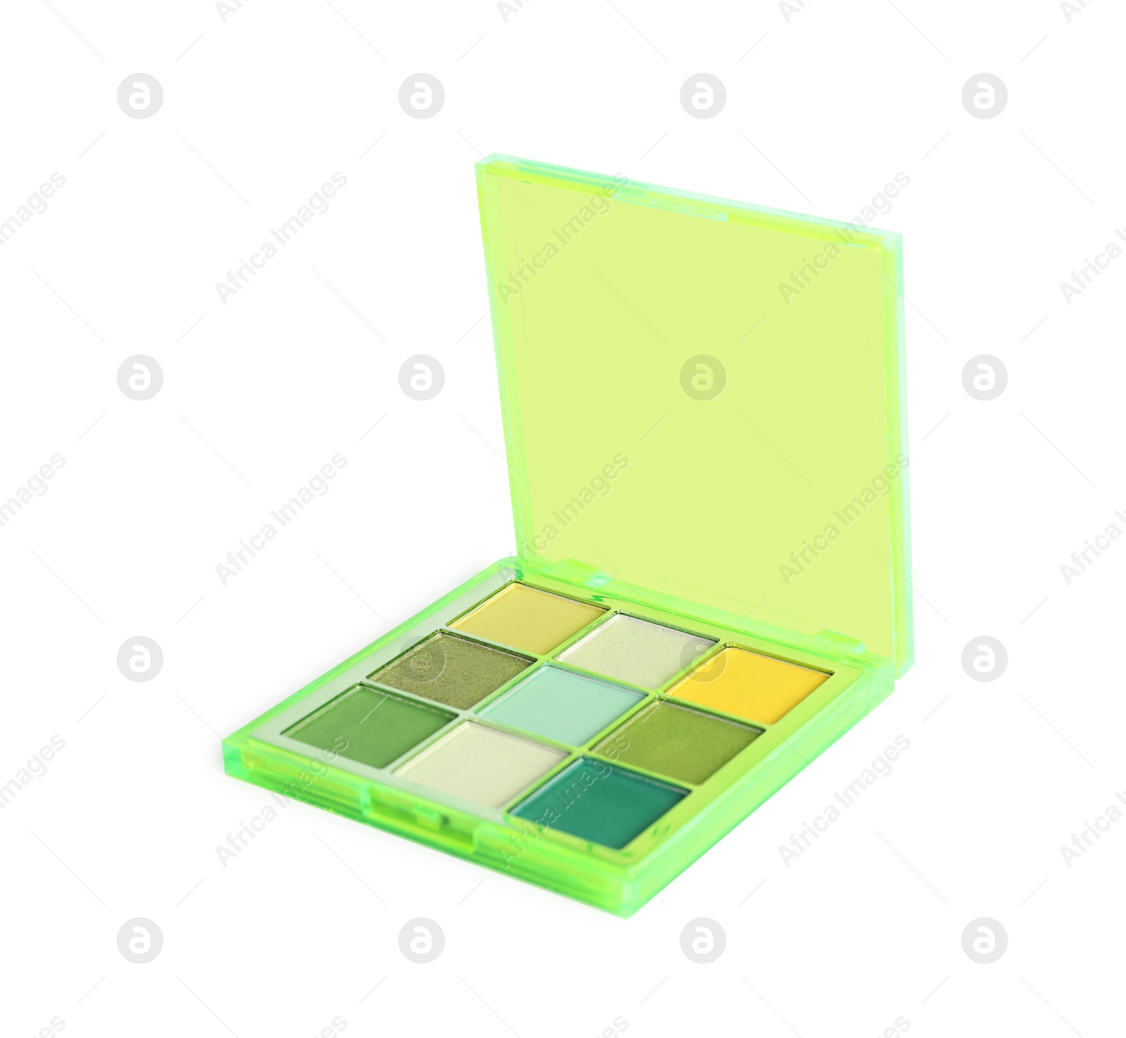 Photo of Beautiful eyeshadow palette isolated on white. Makeup product