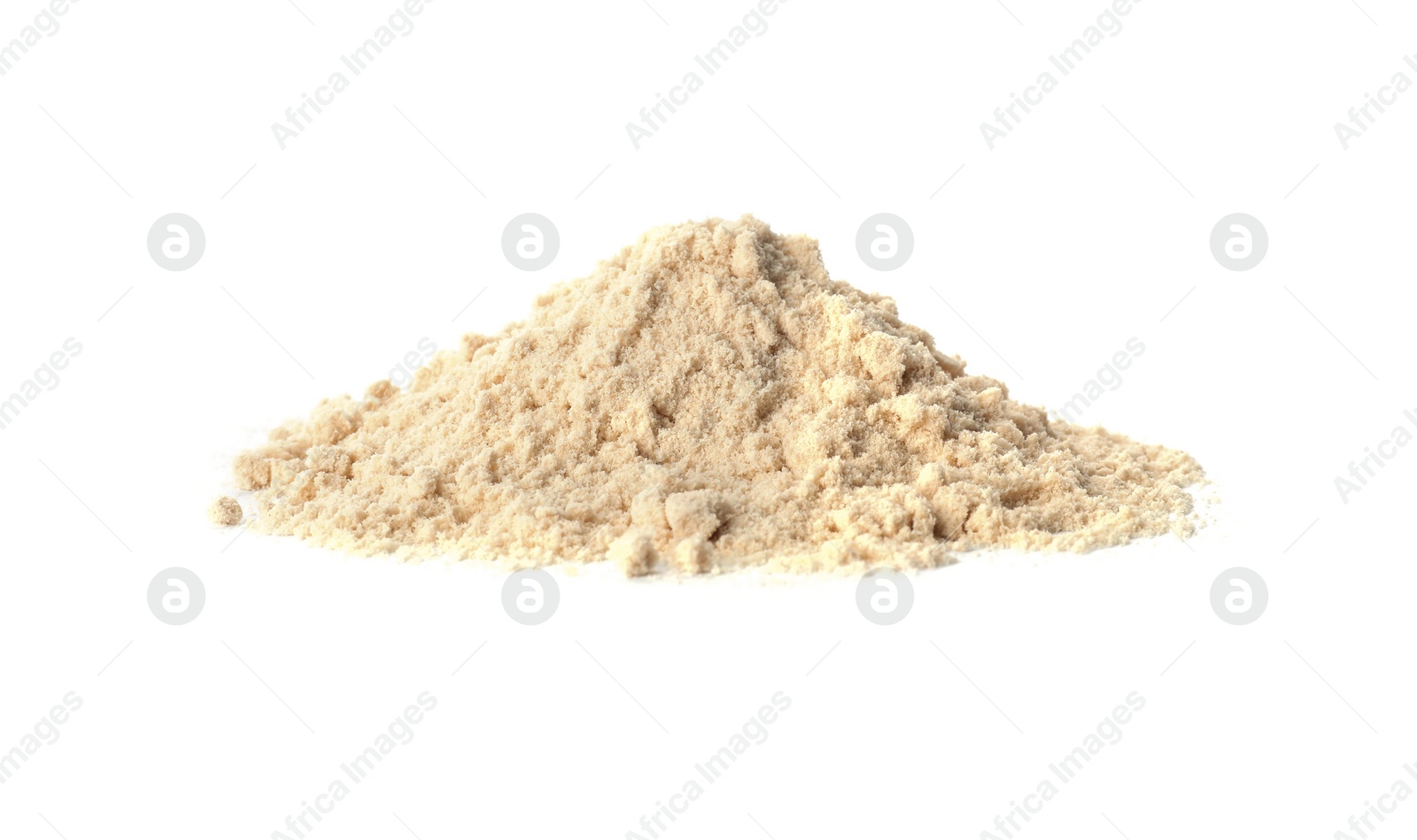 Photo of Pile of sesame flour isolated on white