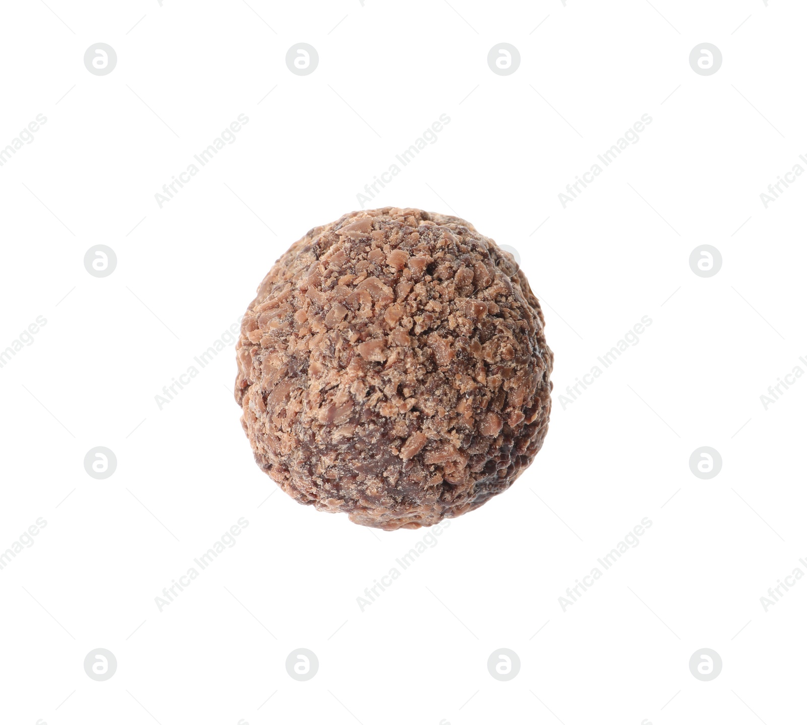 Photo of Delicious sweet chocolate truffle isolated on white