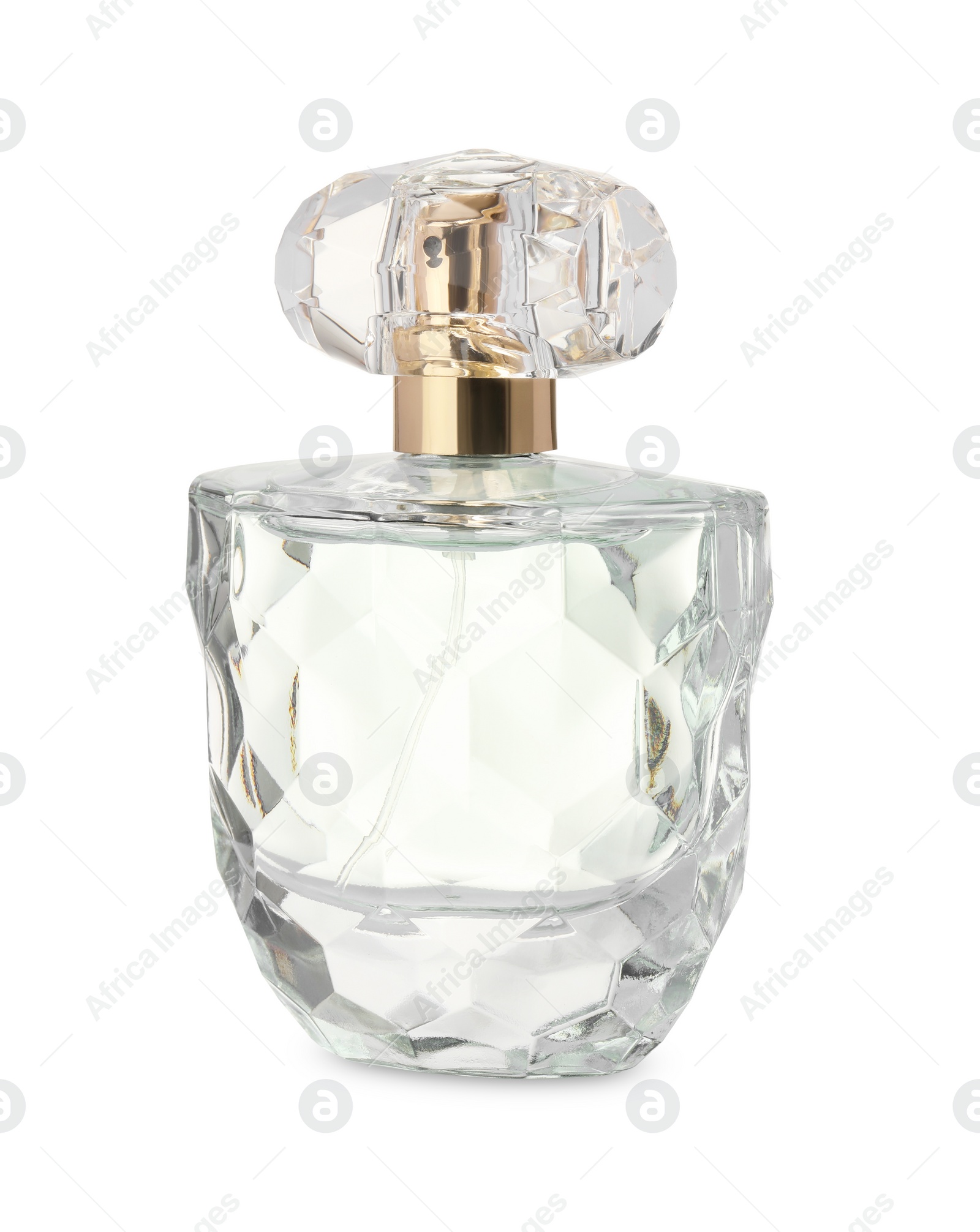 Photo of Luxury perfume in bottle isolated on white