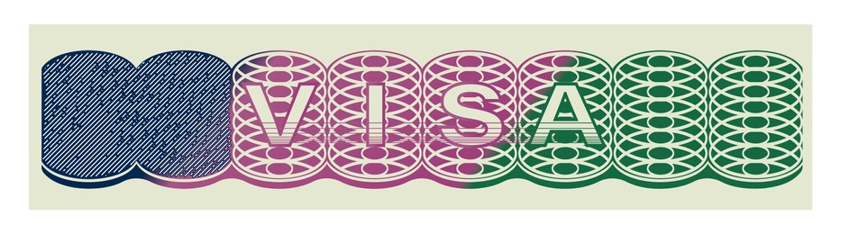 Image of Element of visa document, illustration. Banner design