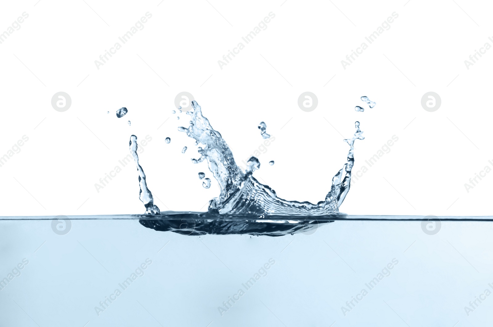 Photo of Splash of pure water on white background, closeup