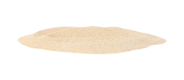 Pile of dry beach sand isolated on white
