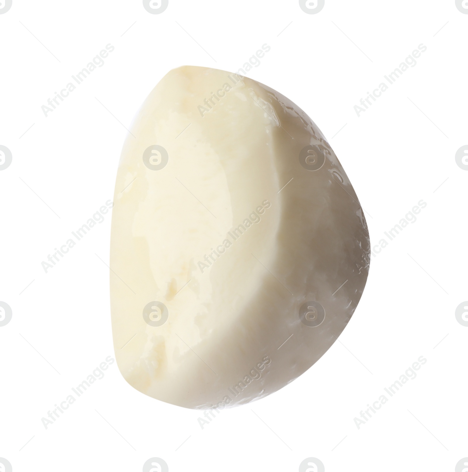 Photo of Piece of mozzarella cheese isolated on white