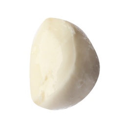 Piece of mozzarella cheese isolated on white