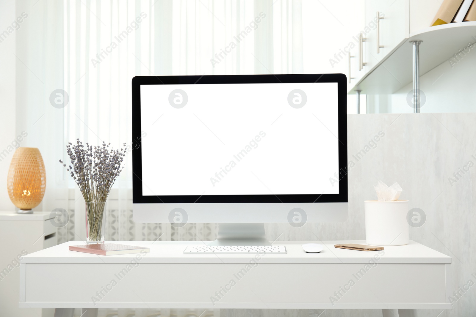 Photo of Comfortable workplace with modern computer on table