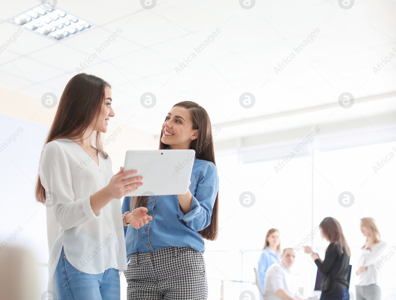 Photo of Young people having business training in office