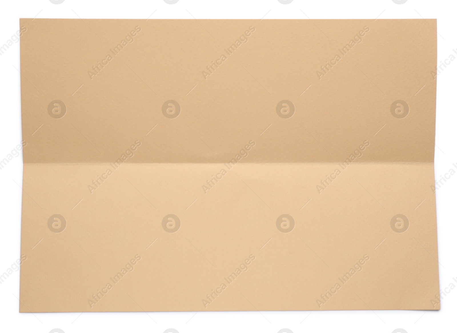 Photo of Sheet of brown paper on white background, top view