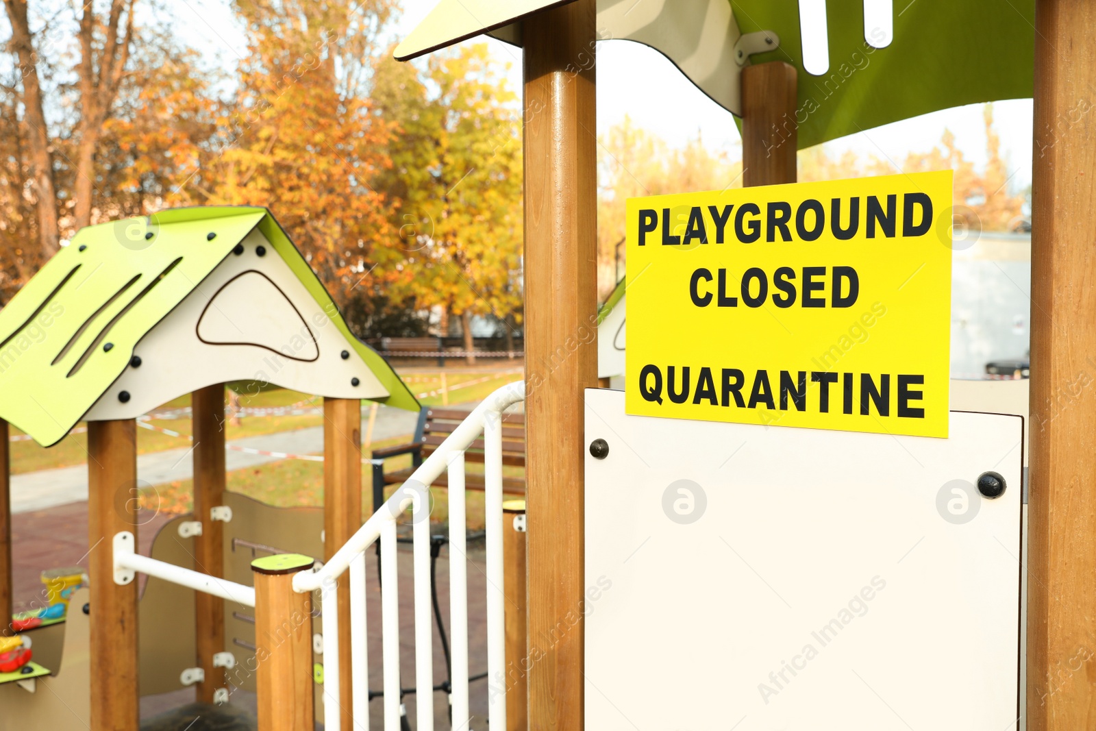 Photo of Empty children's playground closed during COVID-19 quarantine