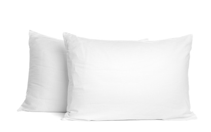 Blank soft new pillows isolated on white