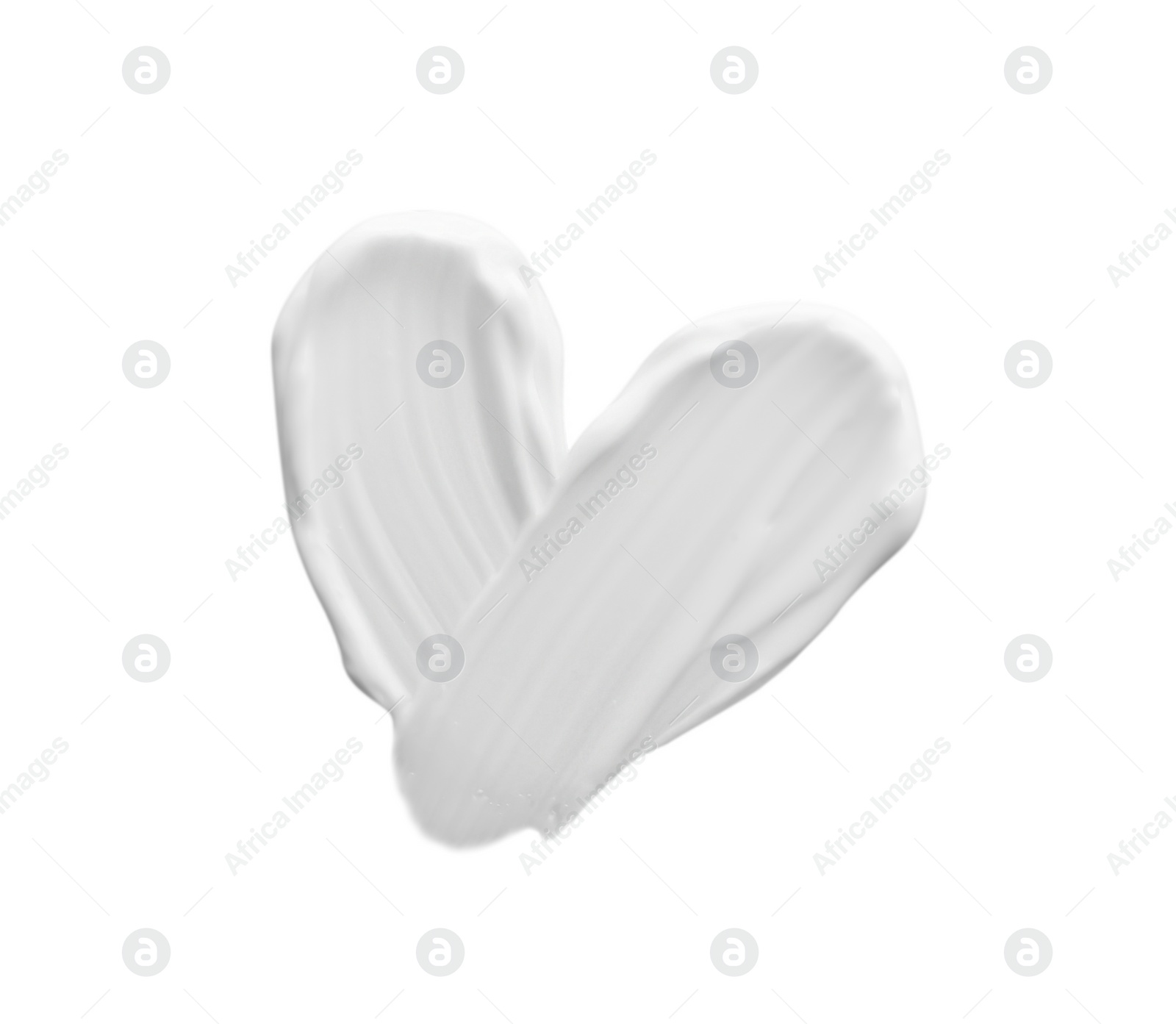 Photo of Sample of facial cream isolated on white, top view