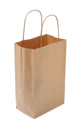 Empty shopping paper bag isolated on white