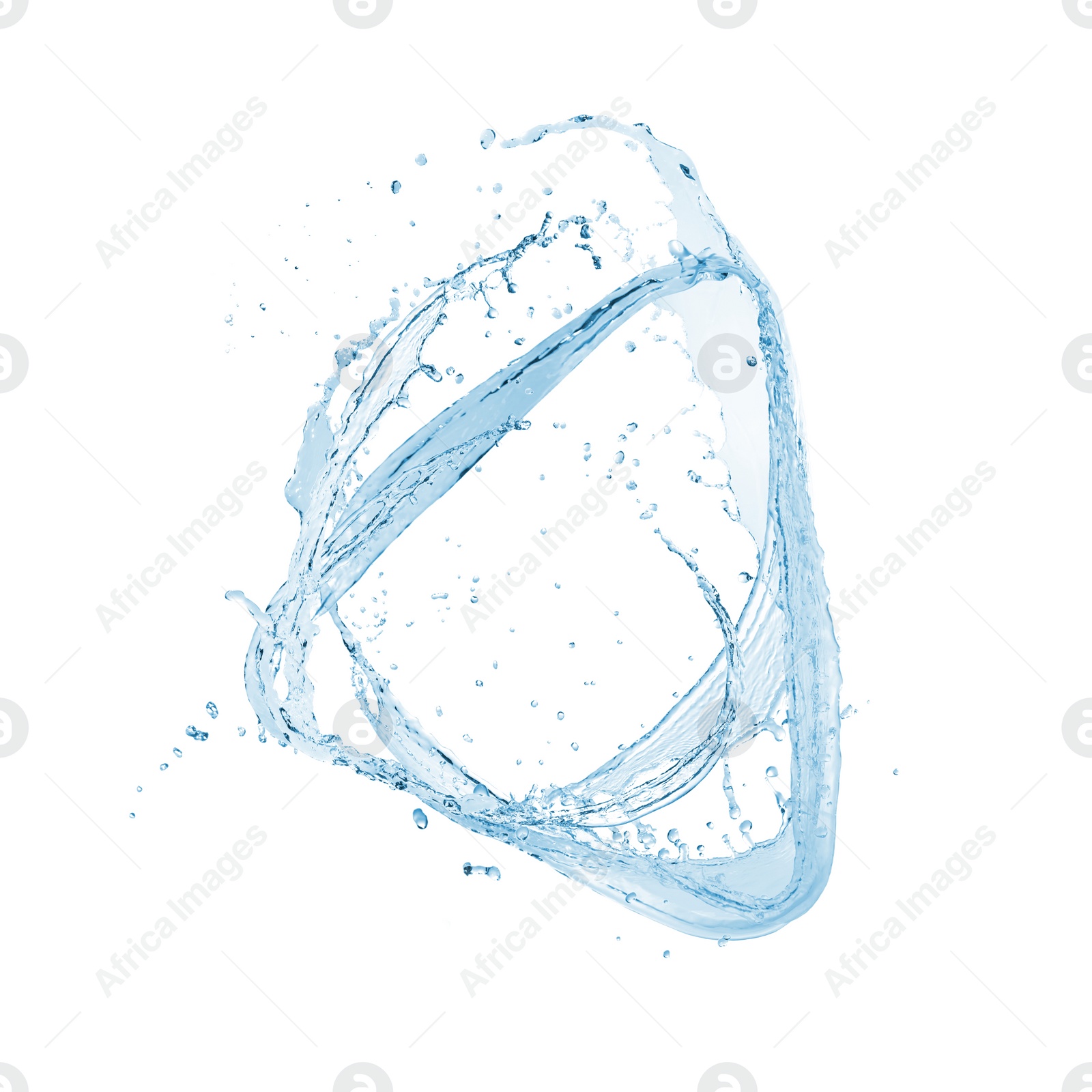 Illustration of Splash of fresh water in shape of triangle isolated on white