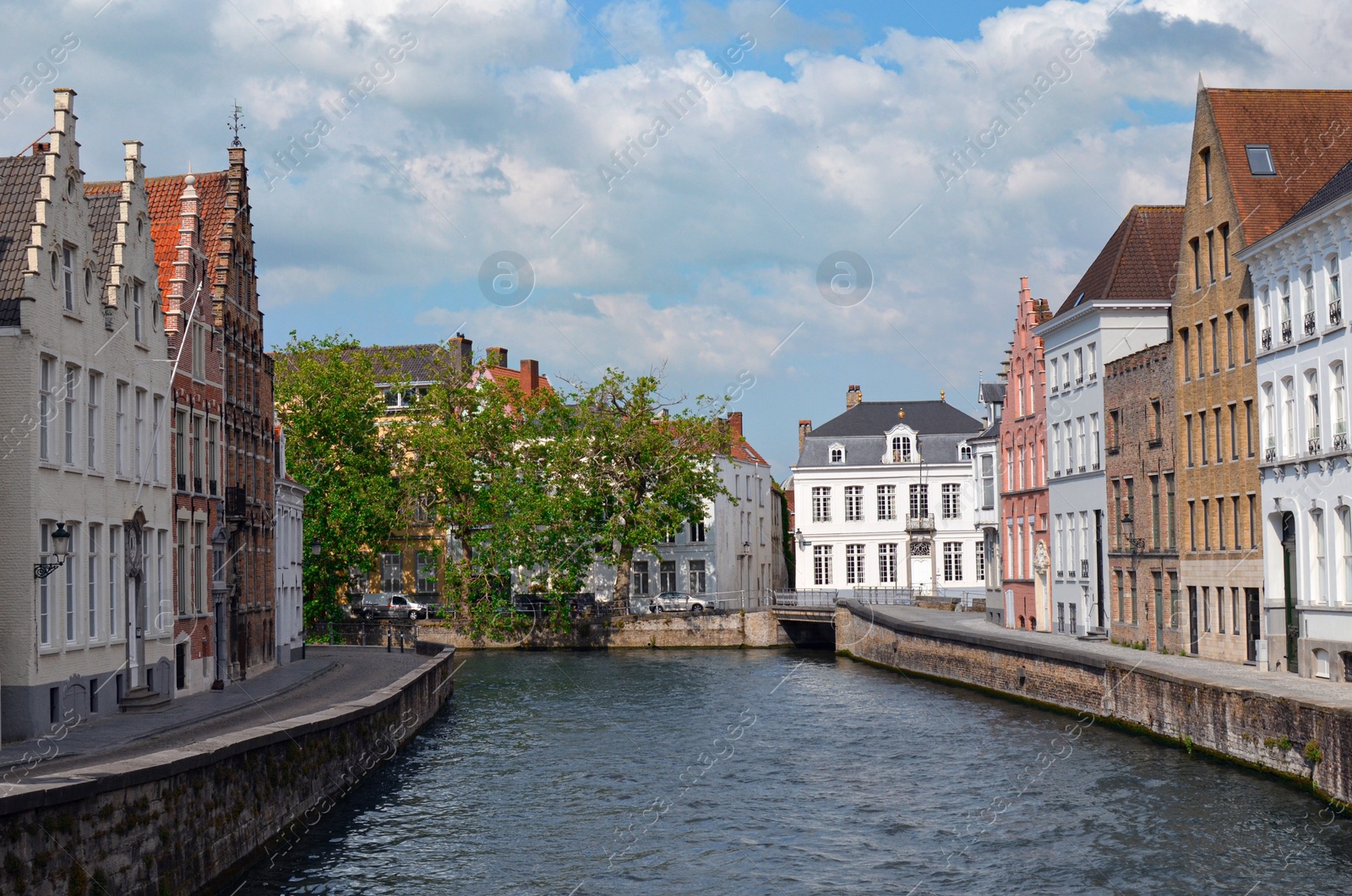 Photo of Beautiful view of ancient buildings along canal