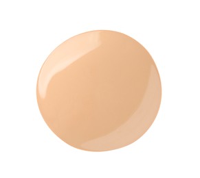 Photo of Sample of liquid skin foundation on white background, top view