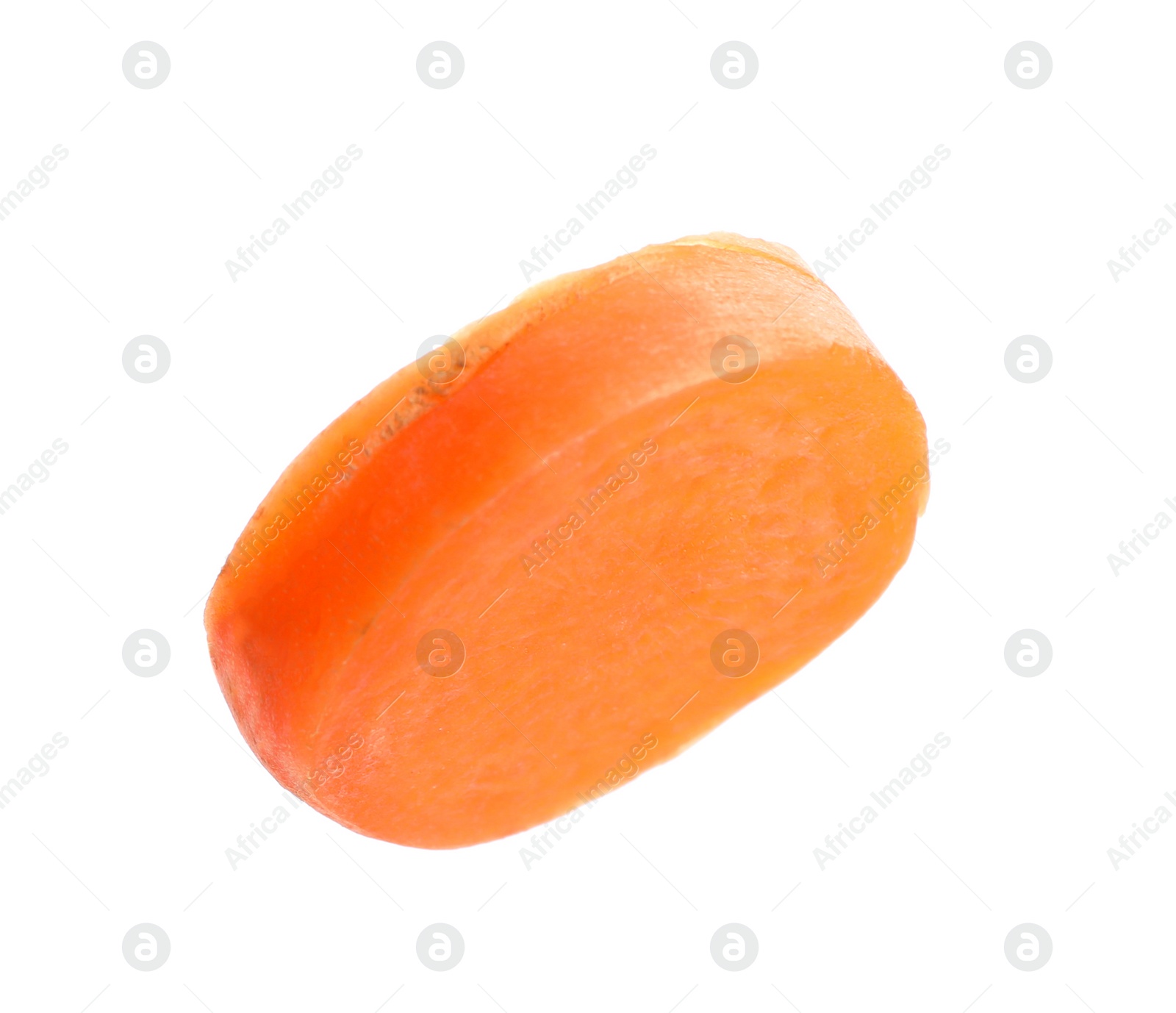 Photo of Slice of fresh ripe carrot isolated on white