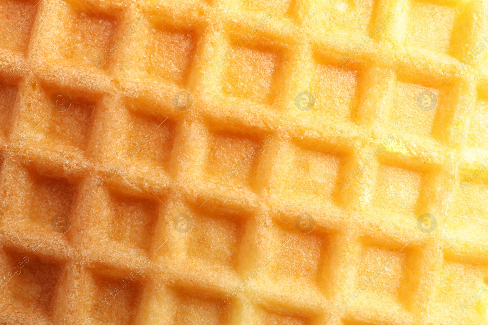 Photo of Delicious waffle for breakfast as background, closeup