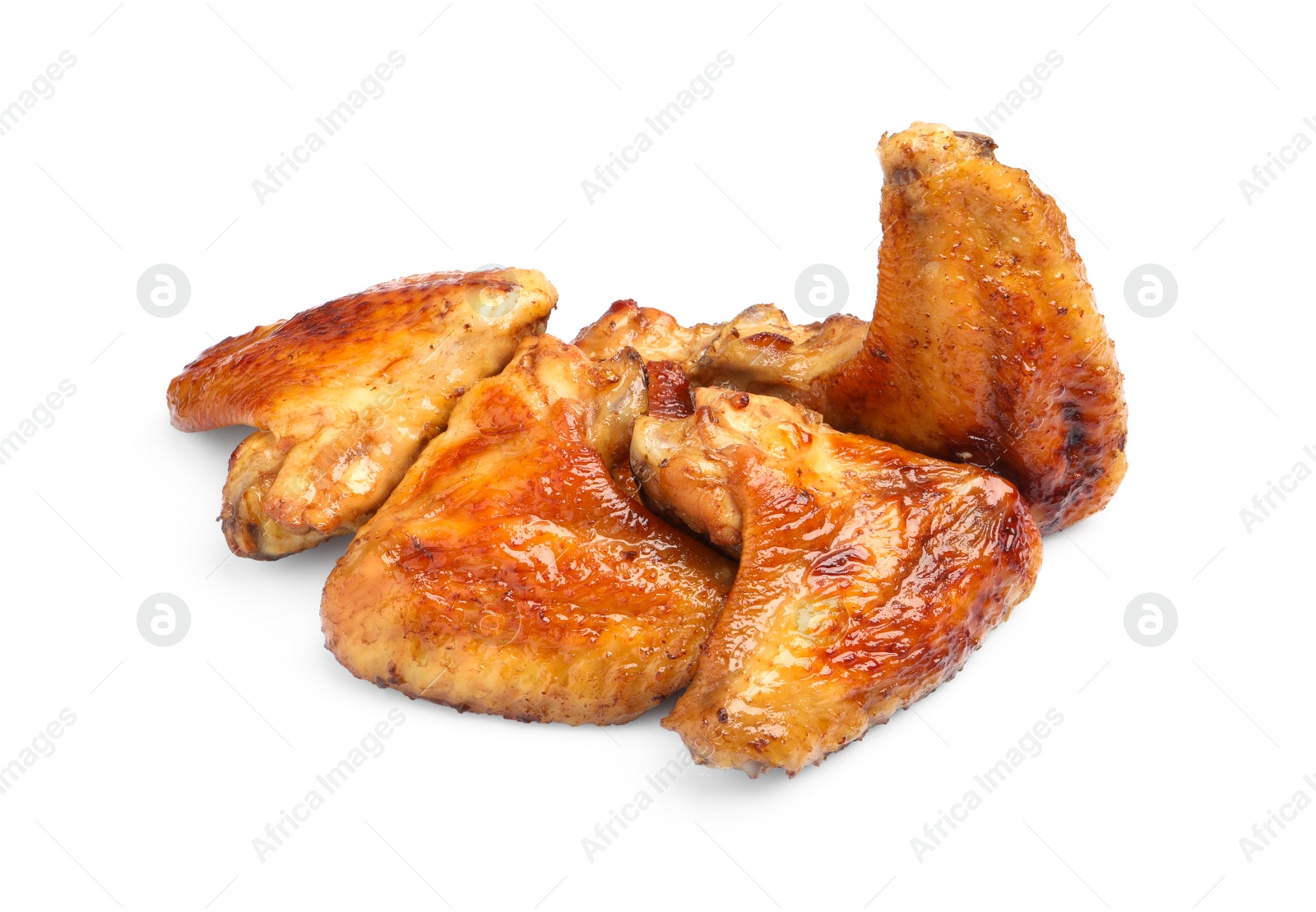 Photo of Delicious fried chicken wings isolated on white background