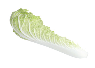 Photo of Leaf of napa cabbage isolated on white