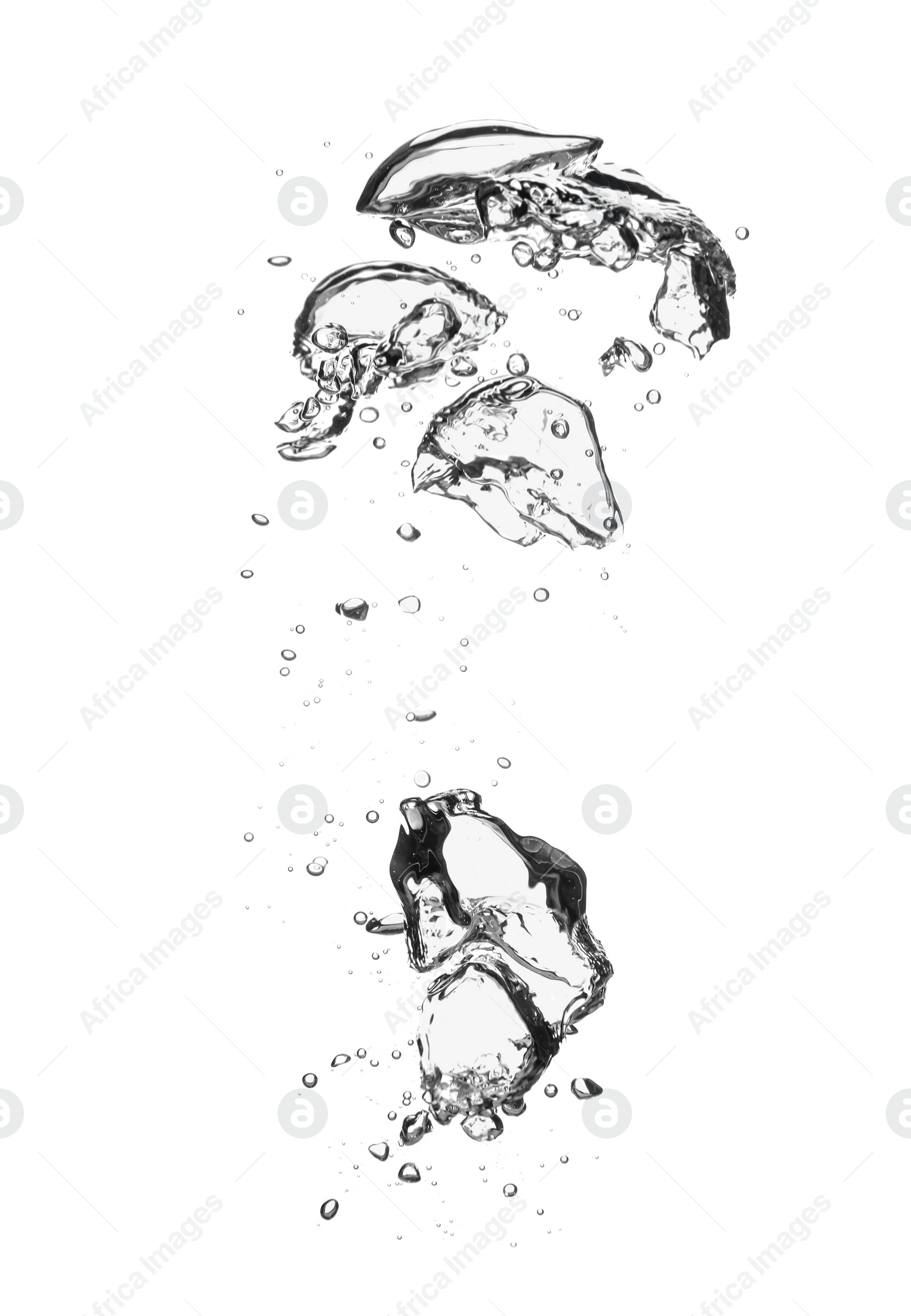 Photo of Air bubbles in water on white background