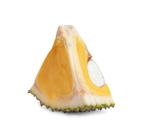 Photo of Slice of delicious exotic jackfruit isolated on white