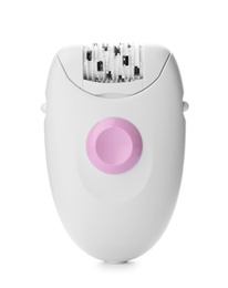 Photo of Modern epilator on white background