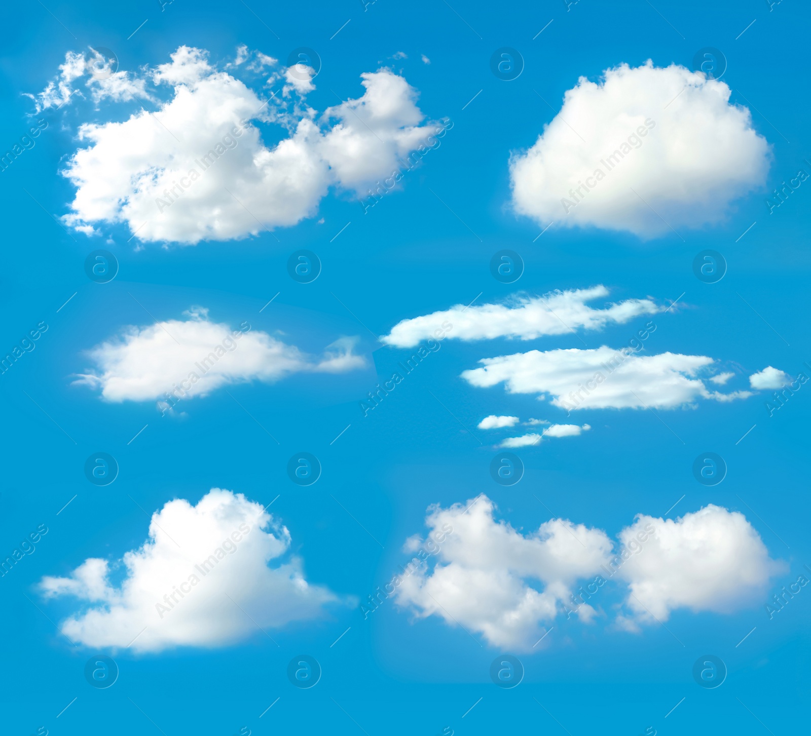 Image of Beautiful white clouds in blue sky on sunny day