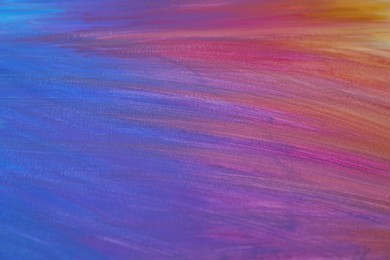 Photo of Abstract colorful paint as background, closeup view