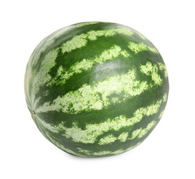 Photo of Whole delicious ripe watermelon isolated on white