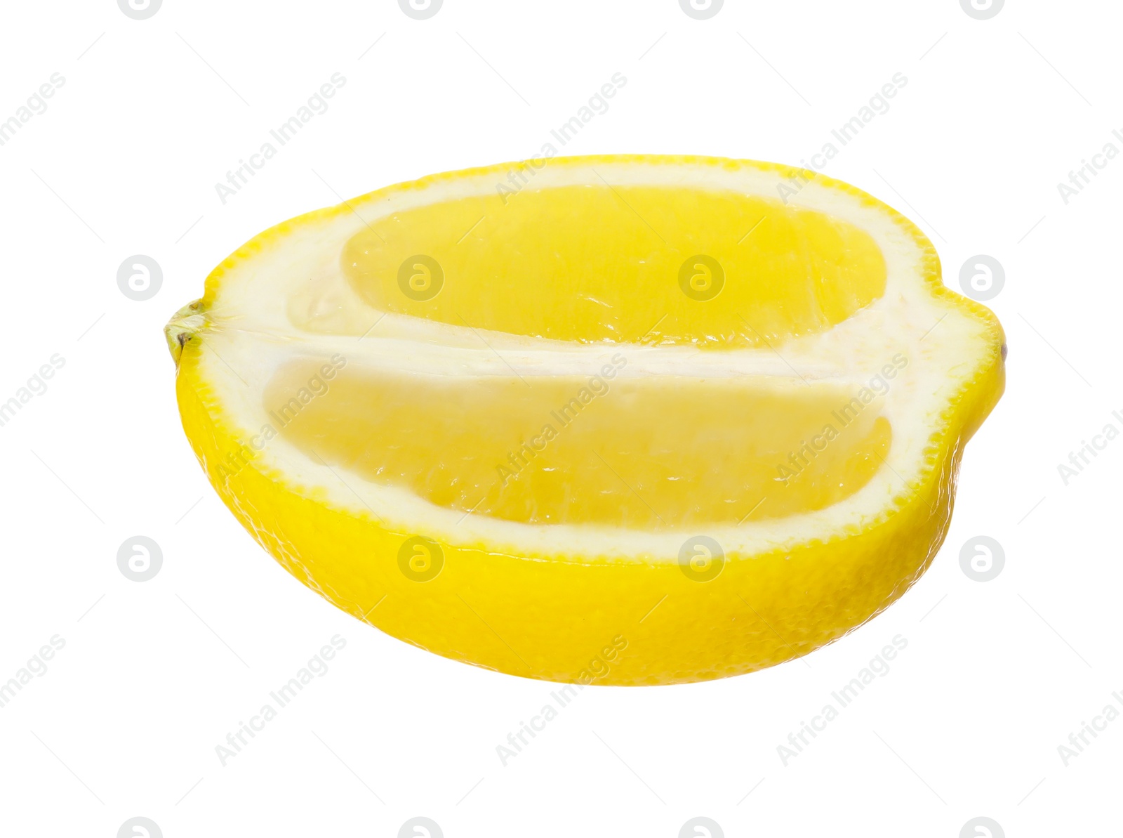 Photo of Fresh ripe lemon half isolated on white