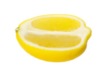 Fresh ripe lemon half isolated on white