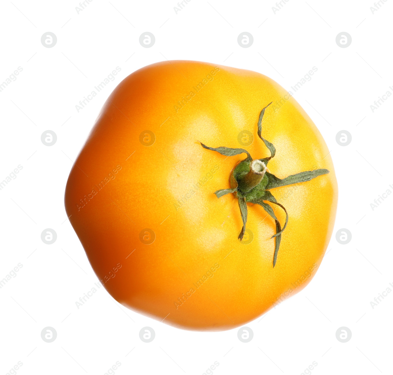 Photo of Fresh ripe yellow tomato isolated on white
