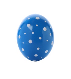 Decorated Easter egg on white background. Festive tradition