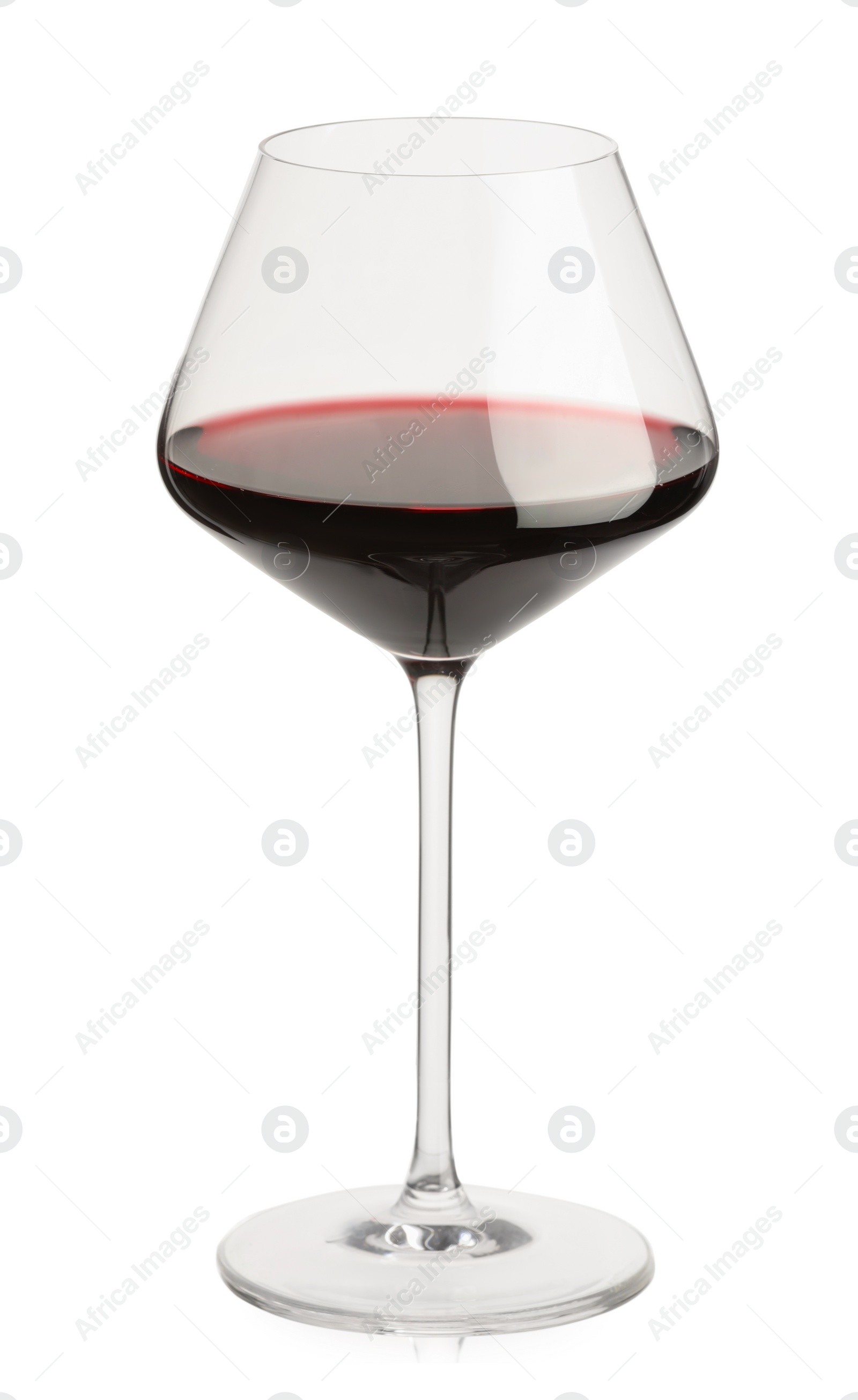 Photo of Red wine in glass isolated on white