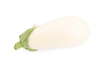 Photo of One ripe white eggplant isolated on white