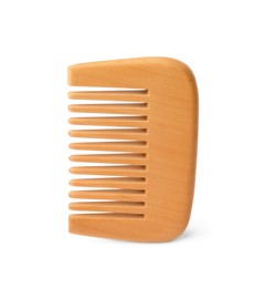 New wooden hair comb isolated on white