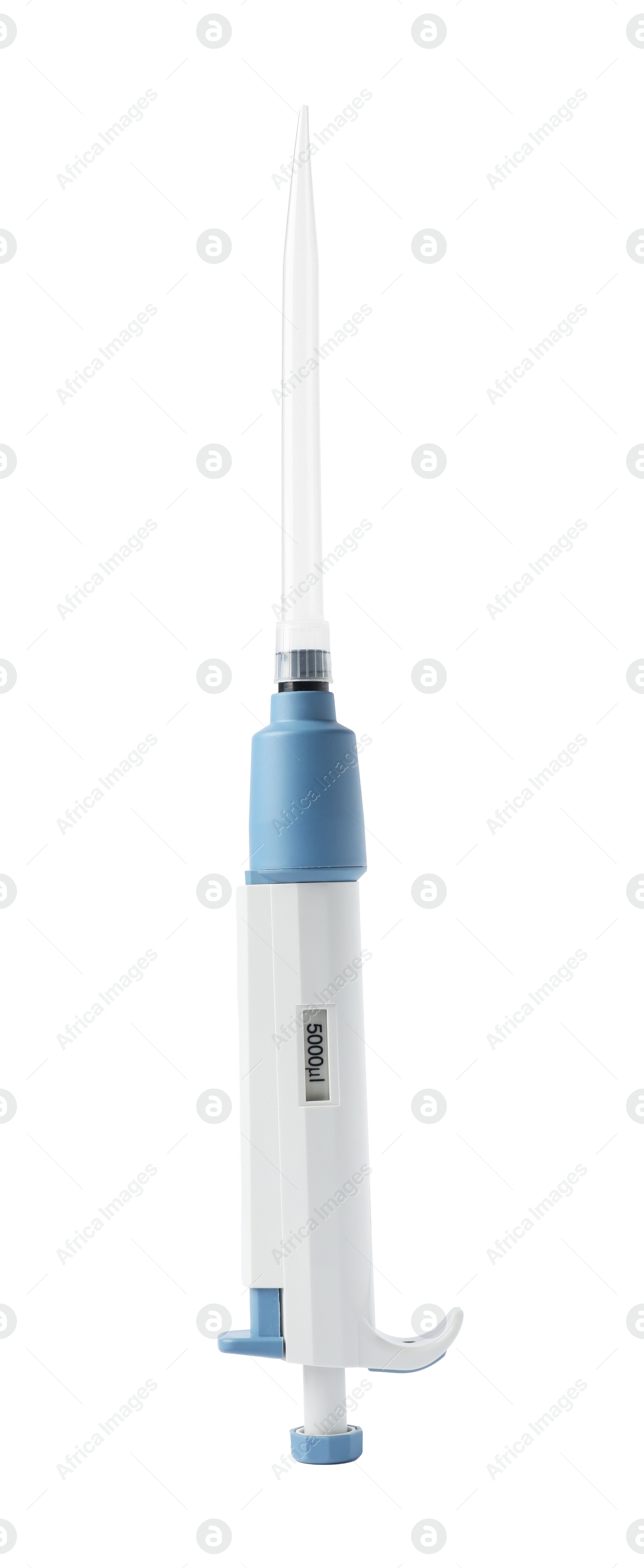 Photo of Laboratory analysis. One micropipette isolated on white