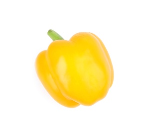 Ripe yellow bell pepper isolated on white