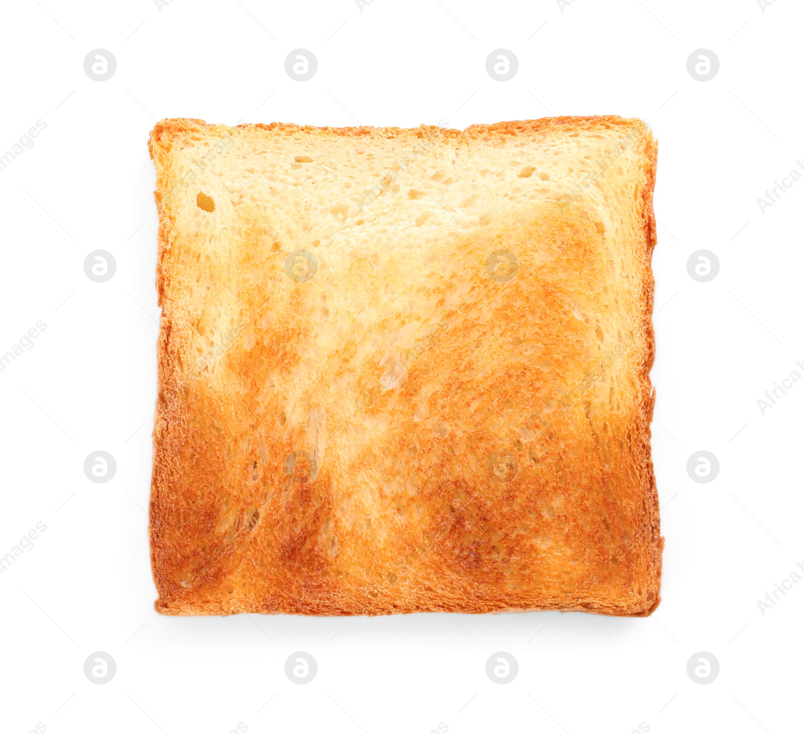 Photo of Slice of delicious toasted bread isolated on white