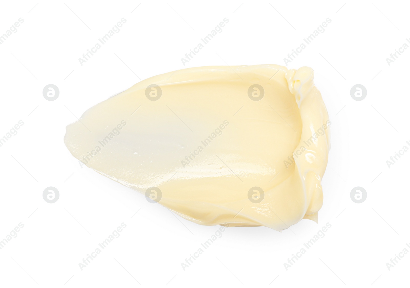 Photo of Fresh natural butter isolated on white, top view