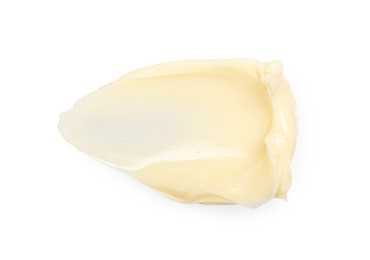 Photo of Fresh natural butter isolated on white, top view