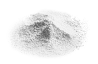 Photo of Pile of cocaine powder on white background