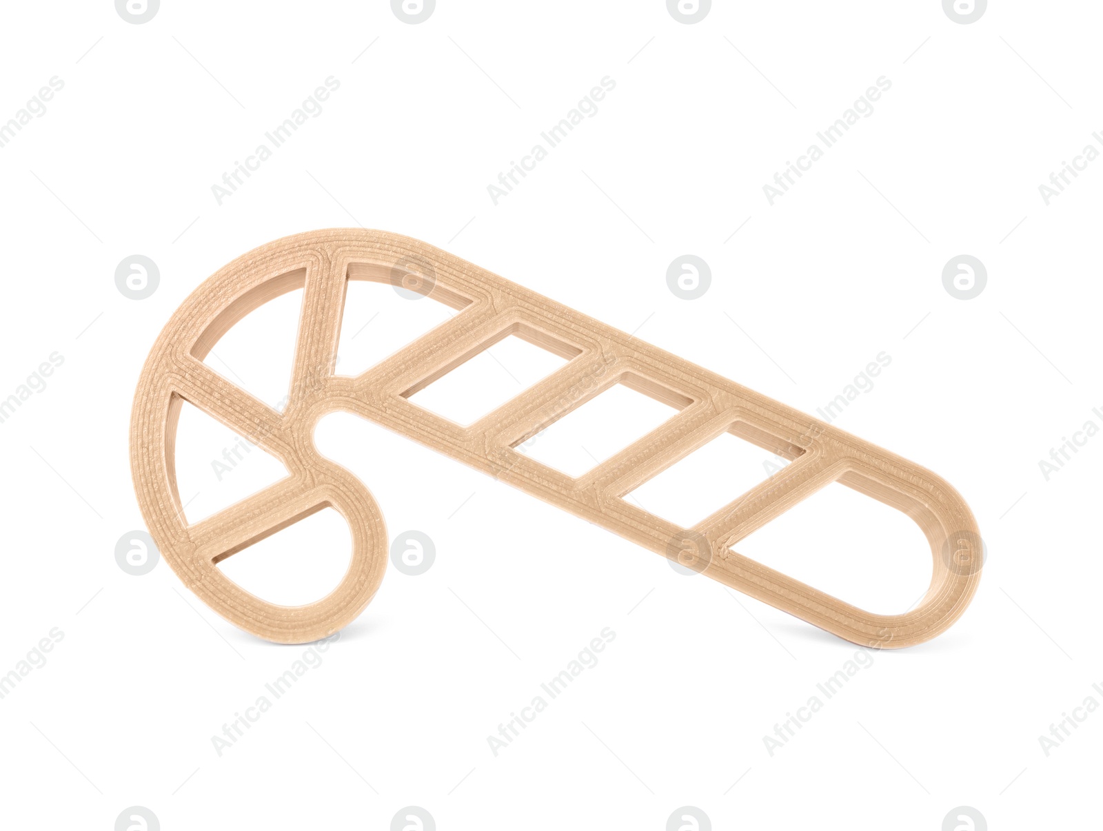 Photo of Cookie cutter in shape of candy cane isolated on white